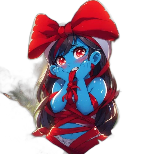 dress, anime, pixel art, concept art, fantasy art, blue, red, anthropomorphic transparent PNG cut-out