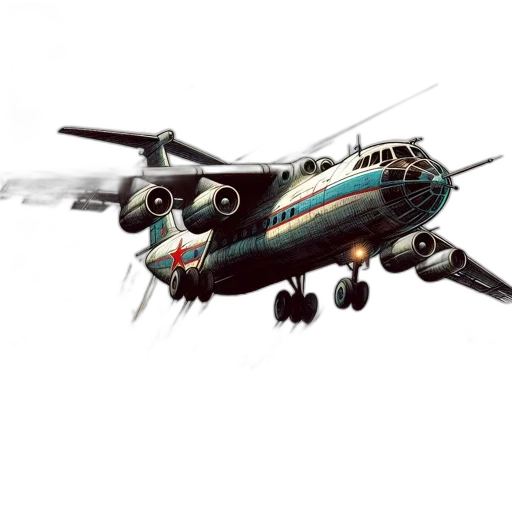 weapon, concept art, 3d render, photorealistic, aircraft, painted, blue, red transparent PNG cut-out