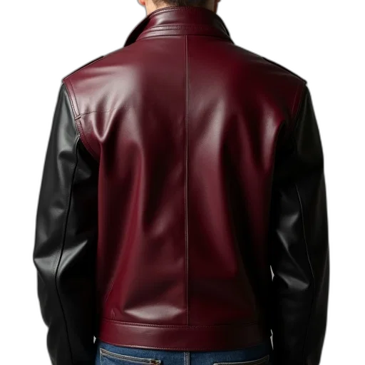 jacket, 3d render, photorealistic, concept art, dark, red, back, maroon transparent PNG cut-out