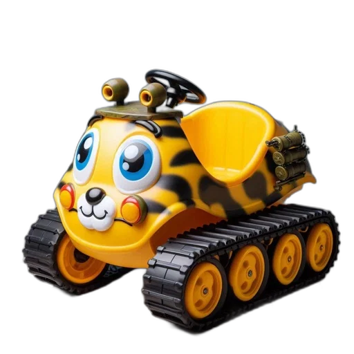 robot, car, animal, weapon, 3d render, concept art, photorealistic, humorous transparent PNG cut-out