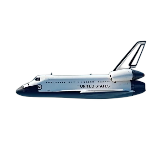 concept art, 3d render, outer space, large, white, space, shuttle, word transparent PNG cut-out