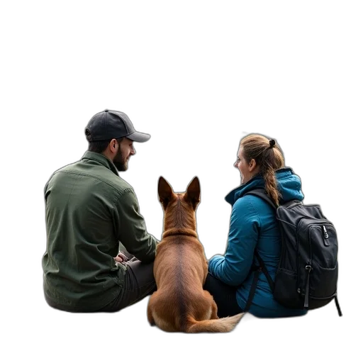 animal, jacket, umbrella, staff, photorealistic, concept art, forest, man transparent PNG cut-out