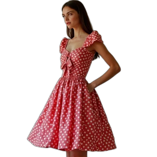 dress, photorealistic, 3d render, red transparent PNG cut-out