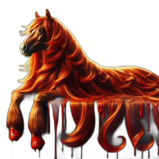 animal, fantasy art, concept art, photorealistic, pixel art, intensely, focused, horse transparent PNG cut-out