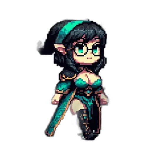 staff, pixel art, fantasy art, cyberpunk, 3d render, green, dark, monochrome transparent PNG cut-out