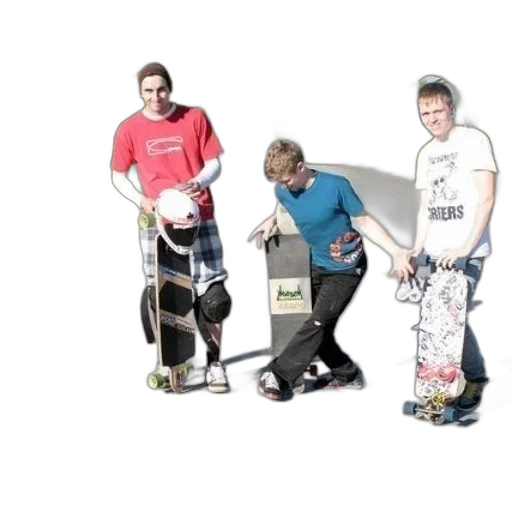 staff, three, young, men transparent PNG cut-out
