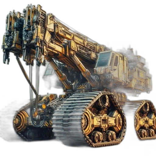 robot, weapon, car, concept art, 3d render, photorealistic, fantasy art, detailed transparent PNG cut-out