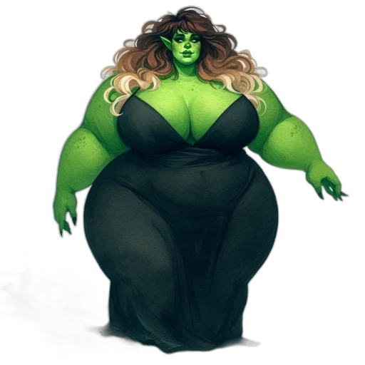 dress, creature, animal, concept art, fantasy art, comic book art, 3d render, green transparent PNG cut-out