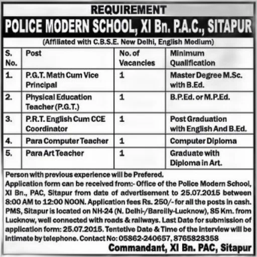 advertisement, job, openings, police, modern, school, sitapur, including transparent PNG cut-out