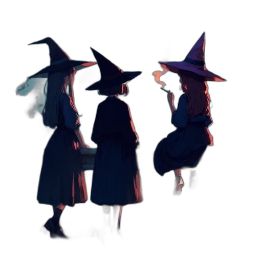 hat, staff, dress, concept art, pixel art, 3d render, fantasy art, fog transparent PNG cut-out