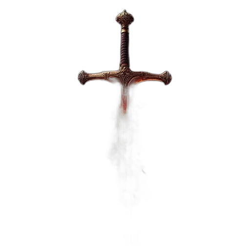 sword, weapon, staff, crown, concept art, 3d render, fantasy art, watercolor transparent PNG cut-out