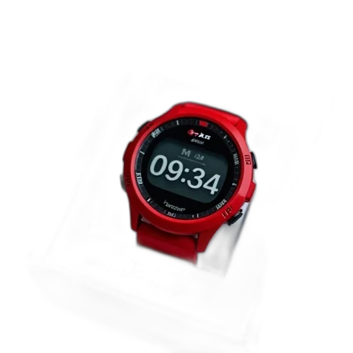 3d render, person, holding, red, polar, watch, black, digital transparent PNG cut-out