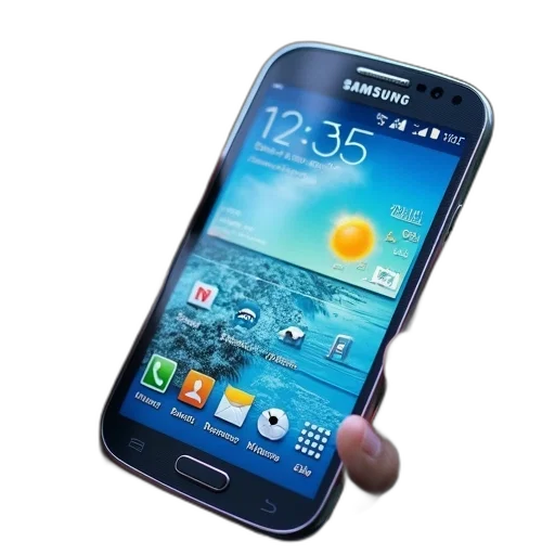 samsung, galaxy, smartphone, displaying, weather, display transparent PNG cut-out