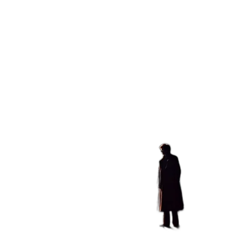 jacket, robot, umbrella, staff, concept art, pixel art, 3d render, comic book art transparent PNG cut-out