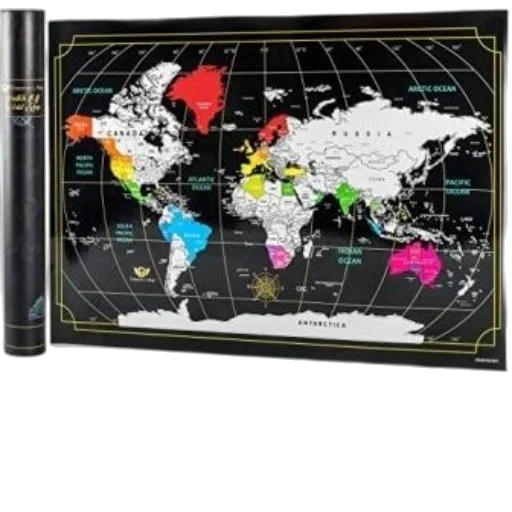 scratch-off, world, map, various, colors, representing, different, countries transparent PNG cut-out