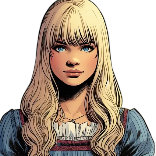 face, hair, comic book art, concept art, fantasy art, cartoon, illustrated, portrait transparent PNG cut-out