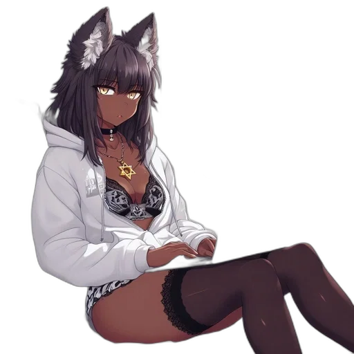staff, jacket, animal, jewelry, pixel art, anime, concept art, cyberpunk transparent PNG cut-out