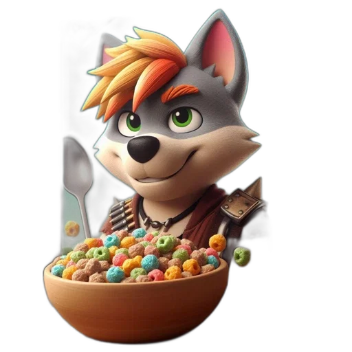 food, 3d render, concept art, fantasy art, cartoon, blue, cereal, box transparent PNG cut-out