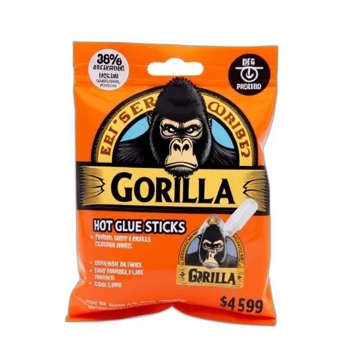 food, pack, gorilla, hot, glue, sticks, shown, close-up transparent PNG cut-out
