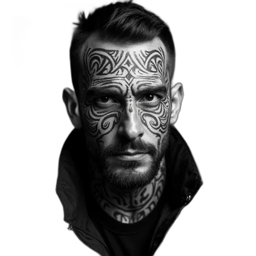 face, mask, jacket, animal, photorealistic, cyberpunk, fantasy art, comic book art transparent PNG cut-out