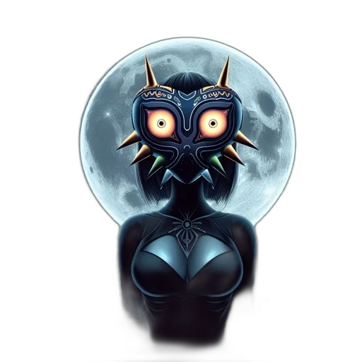 mask, creature, robot, concept art, pixel art, fantasy art, comic book art, enigmatic transparent PNG cut-out