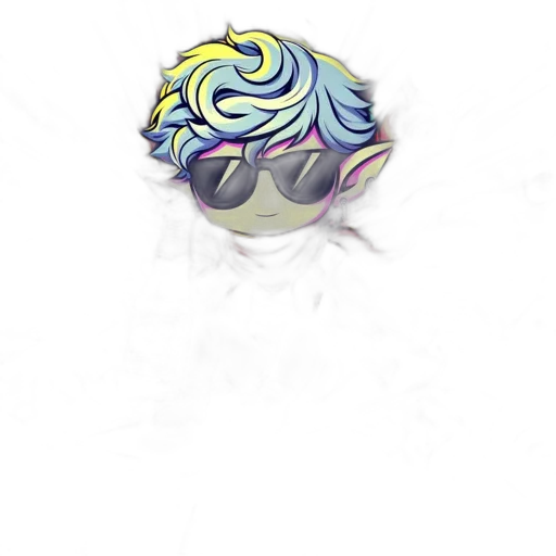 crown, hair, flower, staff, pixel art, vaporwave, concept art, fantasy art transparent PNG cut-out