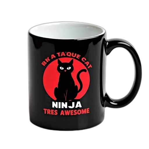 black, coffee, mug, white, interior, glossy, finish, features transparent PNG cut-out