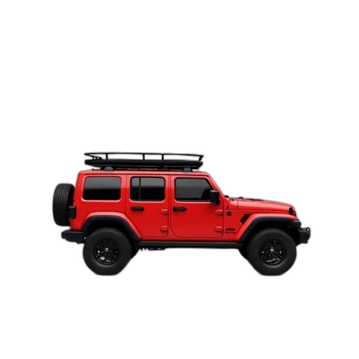 car, weapon, animal, 3d render, concept art, red, suv, black transparent PNG cut-out