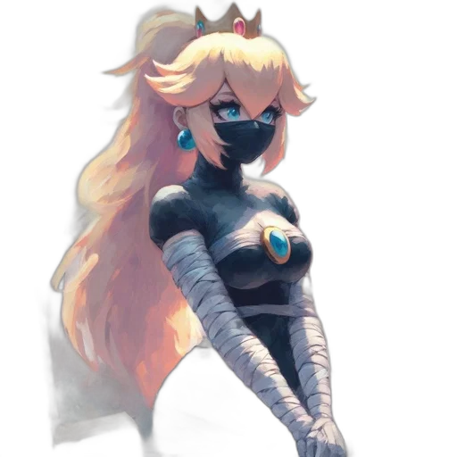crown, dress, staff, robot, concept art, pixel art, anime, fantasy art transparent PNG cut-out