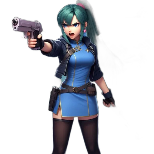 weapon, staff, concept art, pixel art, 3d render, cyberpunk, blue, female transparent PNG cut-out