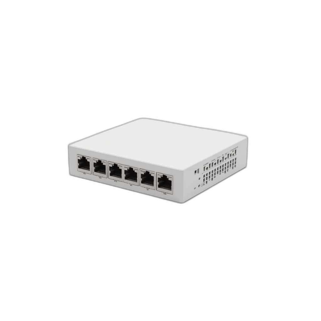 crown, 3d render, white, rectangular, network, switch, multiple, ports transparent PNG cut-out