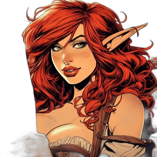 fantasy art, comic book art, concept art, pixel art, red, earth tones, golden, illustrated transparent PNG cut-out