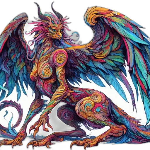 dragon, creature, animal, fantasy art, concept art, watercolor, pixel art, colorful transparent PNG cut-out