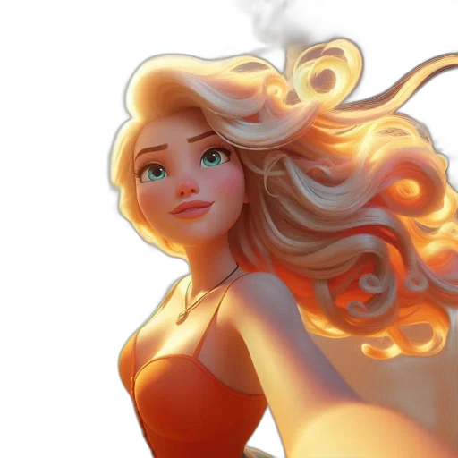 dress, fantasy art, 3d render, comic book art, photorealistic, fire, animated, female transparent PNG cut-out