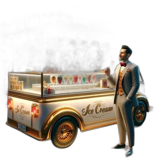 car, staff, concept art, 3d render, photorealistic, cartoon, city street, old-fashioned transparent PNG cut-out