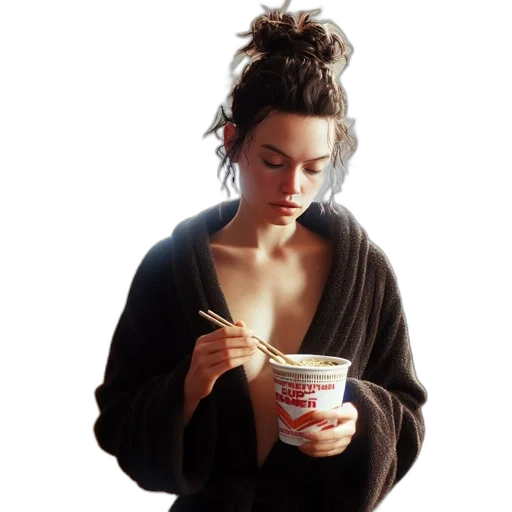 food, jacket, photorealistic, inside, bright, spacious, room, young transparent PNG cut-out