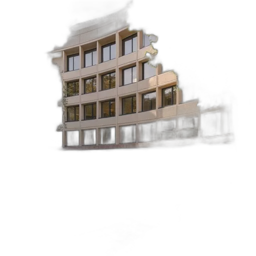 building, furniture, face, 3d render, concept art, photorealistic, pixel art, city street transparent PNG cut-out