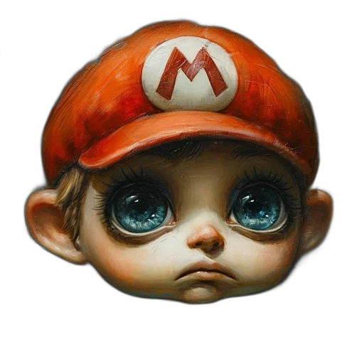 face, mask, creature, hat, photorealistic, fantasy art, oil painting, concept art transparent PNG cut-out