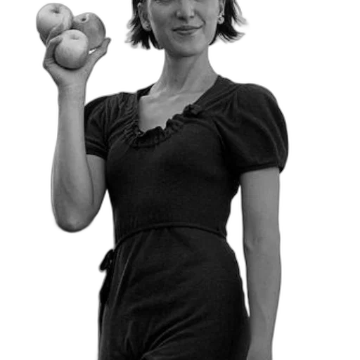 staff, dress, jewelry, photorealistic, woman, black, holds, three transparent PNG cut-out