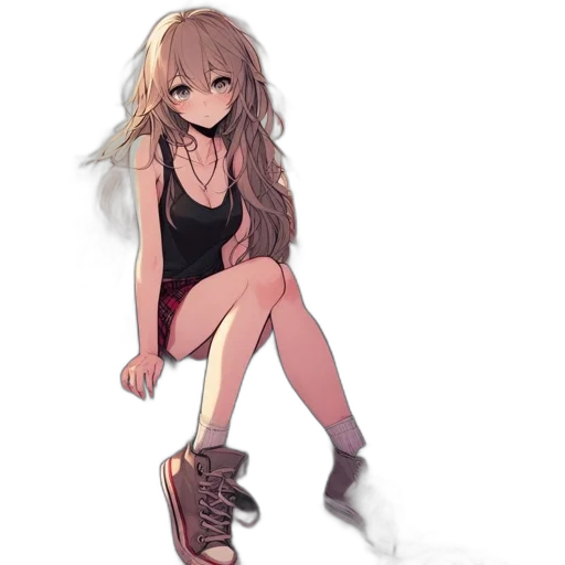 dress, shoes, hair, creature, anime, pixel art, cartoon, concept art transparent PNG cut-out