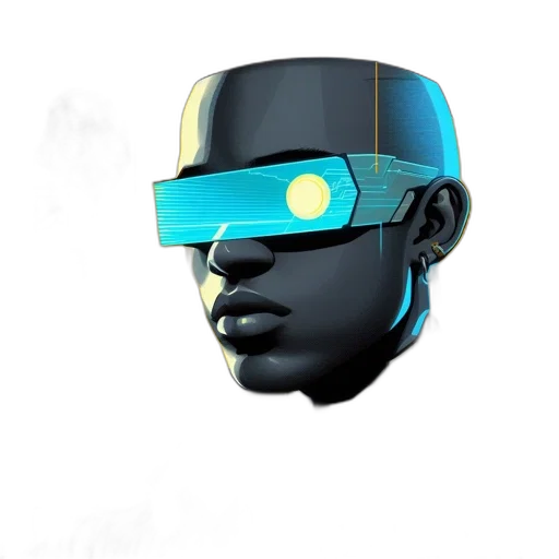 robot, mask, face, 3d render, cyberpunk, concept art, vaporwave, futuristic transparent PNG cut-out
