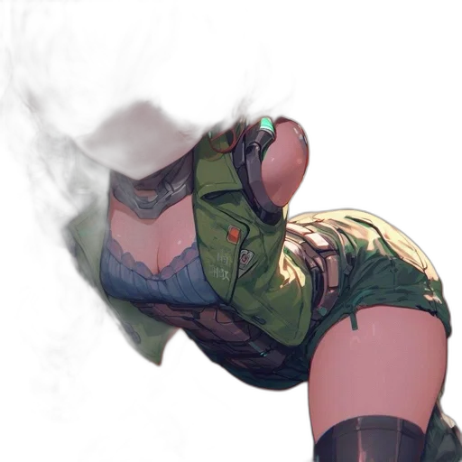 weapon, mask, dress, sword, concept art, comic book art, fantasy art, anime transparent PNG cut-out