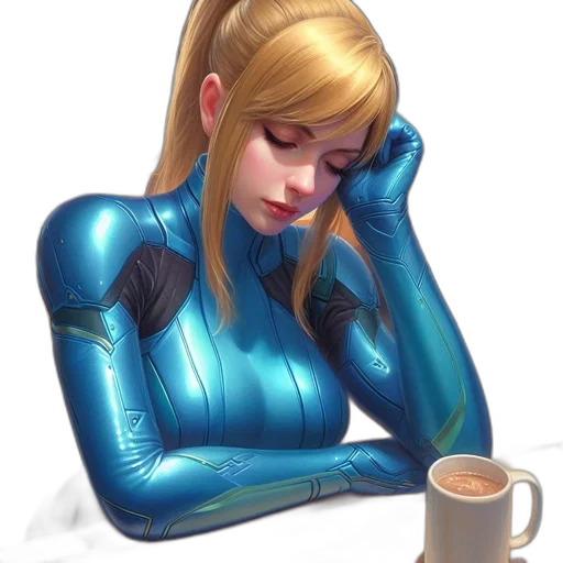 robot, comic book art, concept art, fantasy art, photorealistic, blue, woman, long transparent PNG cut-out