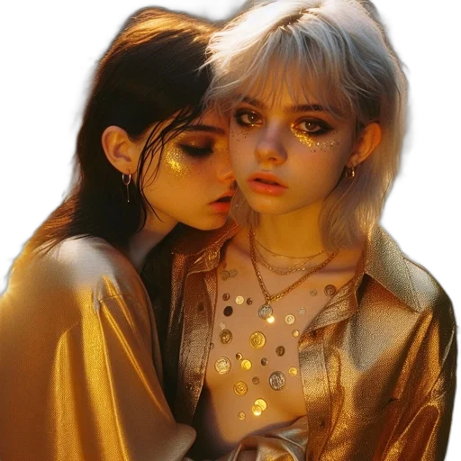 jewelry, jacket, face, photorealistic, oil painting, fantasy art, concept art, neon lights transparent PNG cut-out