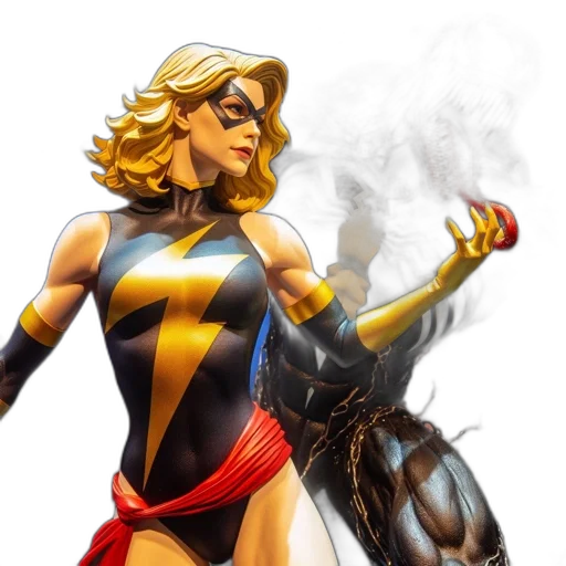 comic book art, concept art, fantasy art, fire, two, statues, blonde-haired, woman transparent PNG cut-out