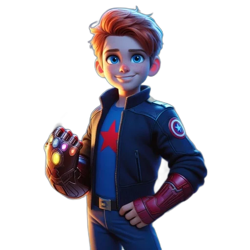 jacket, staff, face, robot, concept art, 3d render, comic book art, cartoon transparent PNG cut-out
