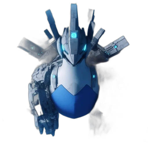 robot, weapon, mask, dragon, concept art, 3d render, pixel art, fantasy art transparent PNG cut-out