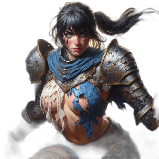 sword, face, weapon, fantasy art, concept art, photorealistic, oil painting, blue transparent PNG cut-out