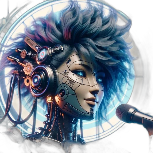 robot, hair, face, cyberpunk, concept art, fantasy art, comic book art, anthropomorphic transparent PNG cut-out