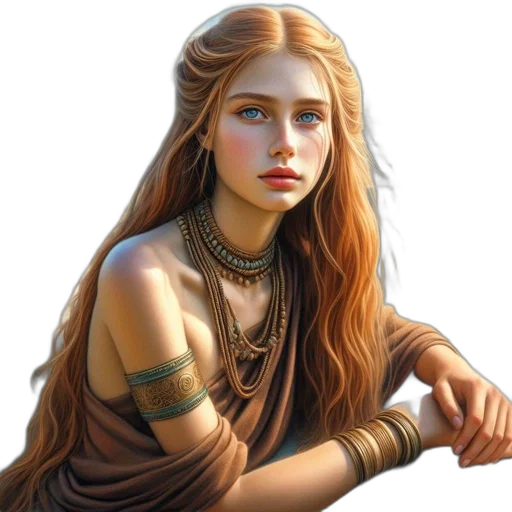jewelry, face, dragon, dress, fantasy art, photorealistic, concept art, oil painting transparent PNG cut-out